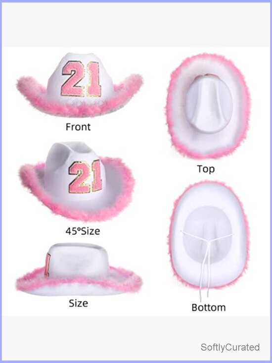 Cowboy Hat with Wide Brim 21st Birthday Party Accessory Sparkly One Size main image 6